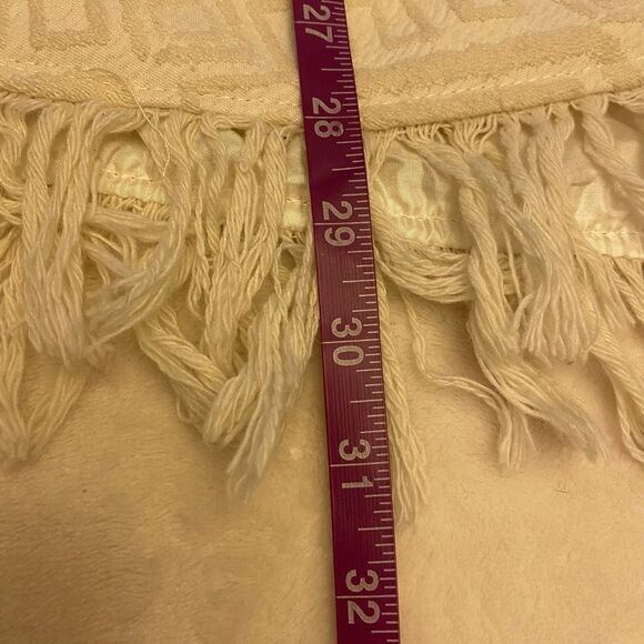 Billabong Off White Aztec Print Fringe Button Coat Jacket Size M - Picture 15 of 15